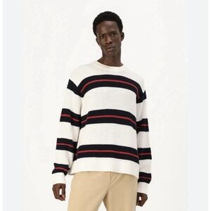 Abercrombie & Fitch Striped Crew Neck Sweater Men's S Oversized Academia Preppy